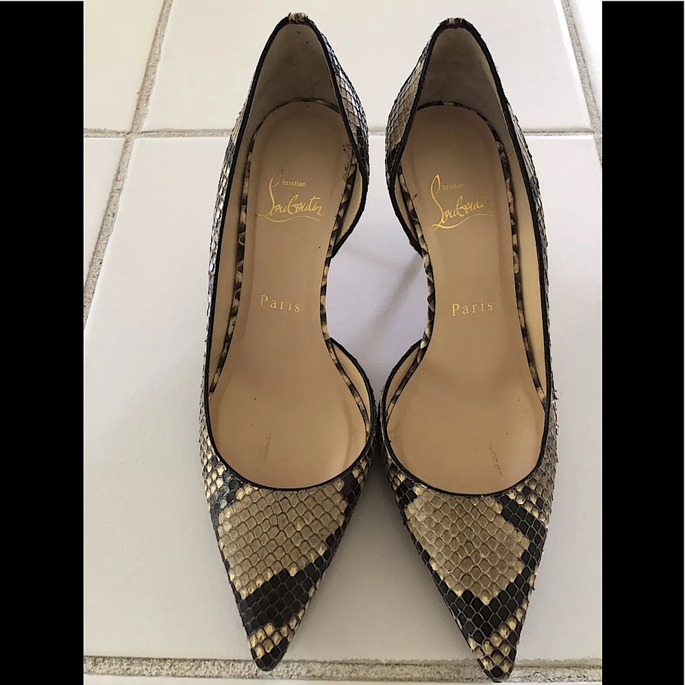 Christian Louboutin size 36 1/2 python kitty Heel